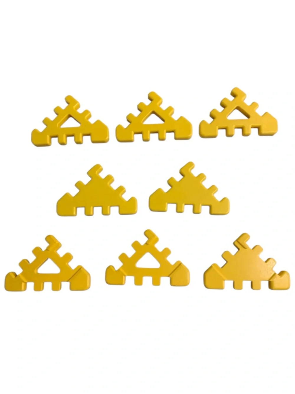 Vintage Little Tikes Wee Waffle Blocks Triangle Roof Pieces Lot of 8 Yellow